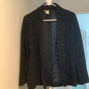 Topics . California cardigan sweater knit size medium black speckle